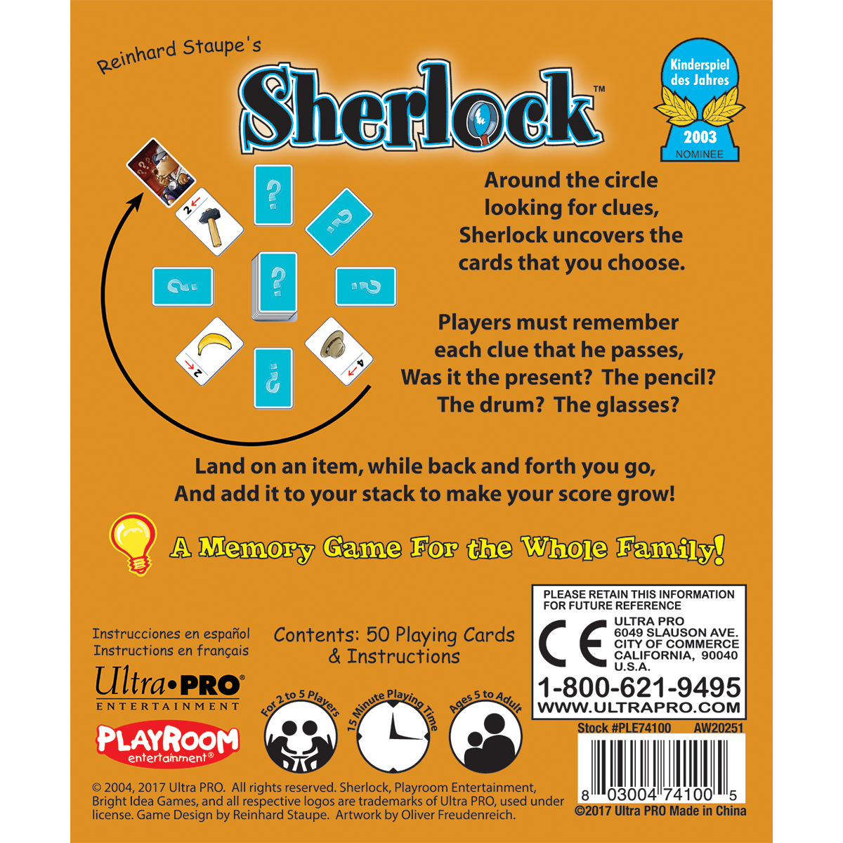 Sherlock | Kids Memory Game for Ages 5 and Up | Ultra PRO Entertainment